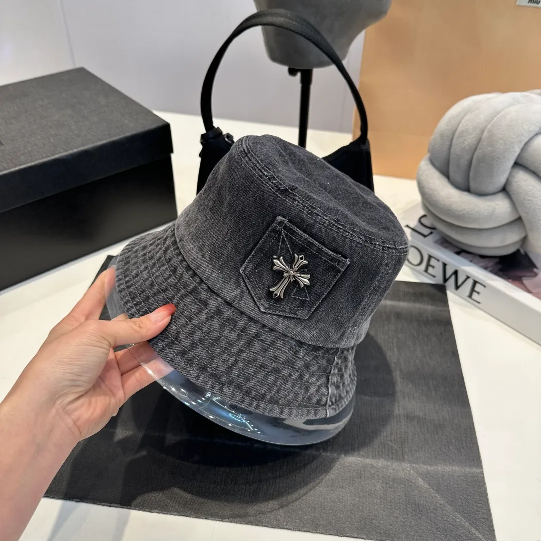 P70 Croxin spring and summer new denim fisherman hat, retro old street style, washed and torn edges, perfect for taking photos👑
